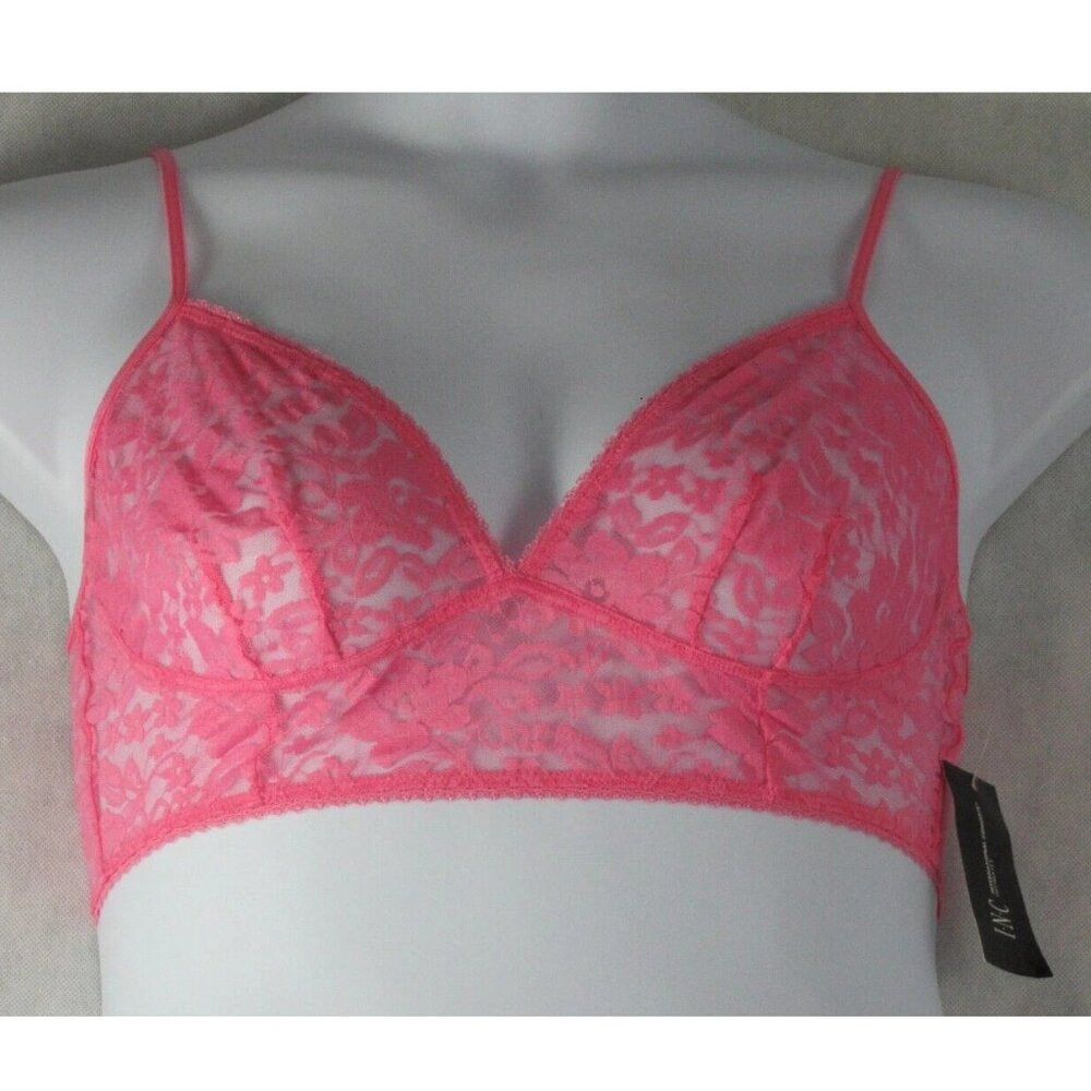 INC International Concepts Women's Floral Lace Bralette, Pink Gemstone